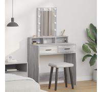 Coiffeuse Vidaxl Avec Des Lumières Led, Gris Sonoma, 79x41x140 Cm Gris