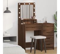 Coiffeuse vidaXL avec éclairage LED en chêne brun 50x41x135 cm