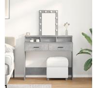 vidaXL Coiffeuse avec rangement Gris 100 x 41 x 140 cm Bois composite