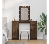 Coiffeuse Vidaxl Avec Lumières Led Chêne Brun 102x33x135 Cm Brun
