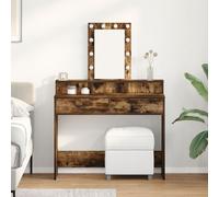 Coiffeuse Vidaxl Avec Lumières Led Chêne Fumé 100x41x140 Cm