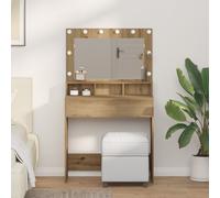 vidaXL Coiffeuse avec lumières LED en chêne Artisanal 79x41x135 cm