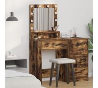 Coiffeuse Vidaxl Avec Lumières Led En Chêne Fumé 50x41x135 Cm