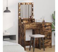 Coiffeuse avec lumières LED en chêne fumé 50x41x135 cm