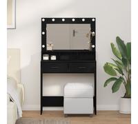 Coiffeuse Vidaxl Avec Lumières Led En Chêne Noir 79x41x135 Cm Noir