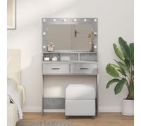 vidaXL Coiffeuse avec étagère gris béton 79 x 41 x 135 cm Bois composite