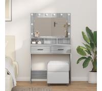 Coiffeuse Vidaxl Avec Lumières Led Grise Sonoma 79x41x135 Cm Gris