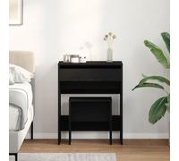 Coiffeuse Vidaxl Avec Miroir En Bois D'ingénierie Chêne Noir Noir