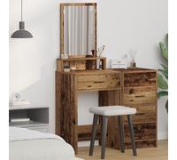Coiffeuse - Vintage - Bois massif récupéré - 1 tiroir - Miroir inclus - 50x41x140 cm
