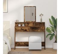 Coiffeuse Vidaxl Avec Tiroirs En Chêne Fumé 100x41x140 Cm