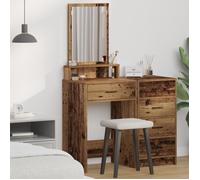 Coiffeuse - Vintage - Bois massif récupéré - 1 tiroir - Miroir inclus - 50x41x140 cm