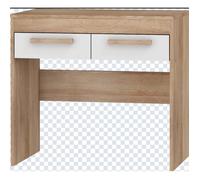 Coiffeuse - VIVALDI - Maximus MXS 42A - Chêne clair / Blanc brillant - 2 tiroirs - Design contemporain