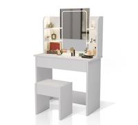 Coiffeuse Zoey & tabouret Melly Blanc