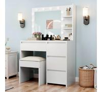 Coiffeuses et bancs de coiffeuse L'article est livré dans deux boîtes distinctes, qui peuvent ne pas arriver en même temps. Cette table de toilette est une addition élégante et fonctionnelle pour votr