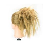 Coiffure 2 pièces chignon cheveux en désordre chignon faux chouchous Extension ondulés bouclés postiches queue de cheval Chignon bandeau for les femmes Utilisation quotidienne(Ash Blonde)