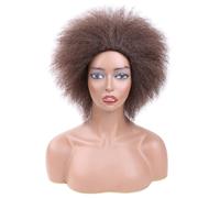 Coiffure courte perruque ondulée avec une frange fausse cheveux courts courtes thermes perruque synthétique 35cm / 14'naturel explosion de tête explosive duveteuse perruques naturelles
