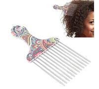 Coiffure cueillette peigne, afro pick peig coiffures de cheveux pour cheveux bouclés en métal coiffeur coiffure cheveux afro peigne pick peigne pour coiffure bouclée (K4)
