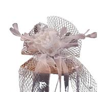 Coiffure de mariée plume maille fleur épingle à cheveux Sen correspondant les accessoires robe
