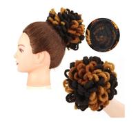 Coiffure Dreadlocks Chignon Afro Puff Cordon Queue de Cheval Chignon Faux Nu Locs Extensions de Cheveux Utilisation quotidienne(4-27-30)