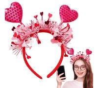 Coiffure en cœur, bandeau pour baiser - pour cheveux coeur avec paillettes Bandeau pour San - Bandeau pour San, pour photo avec cercles de cheveux, coeur pour festival, celez