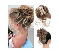 Coiffure Extension de cheveux synthétiques bouclés et ondulés en chignon bouclé et désordonné à pince Utilisation quotidienne(NC/4HL)