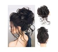 Coiffure Extension de cheveux synthétiques bouclés et ondulés en chignon bouclé et désordonné à pince Utilisation quotidienne(1B/27HL)