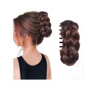 Coiffure Extension de cheveux synthétiques tressés en chignon torsadé Utilisation quotidienne(Dark Brown)