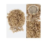Coiffure Extension de chignon bouclé en désordre, postiche synthétique ébouriffé avec cordon de serrage Utilisation quotidienne(18-22)