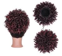 Coiffure Extension de queue de cheval élastique avec cordon de serrage, chignon bouclé et moelleux, chouchous synthétiques Utilisation quotidienne(1BT118)