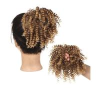 Coiffure Extensions de cheveux afro crépus et bouclés for femmes, queue de cheval avec élastique en caoutchouc, chignon bouclé et décoiffé Utilisation quotidienne(10T27)