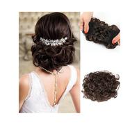 Coiffure Extensions de cheveux courts et bouclés en chignon, faciles à étirer, chouchous, peignes, clips, queue de cheval Utilisation quotidienne(4)