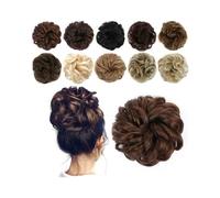 Coiffure Extensions de cheveux synthétiques à chignon décoiffé, élastiques, bouclés et ondulés, for femmes Utilisation quotidienne(Light Brown)