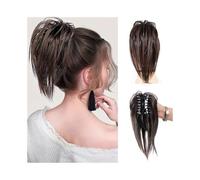 Coiffure Extensions de cheveux synthétiques lisses à chignon décoiffé, 30 cm Utilisation quotidienne(8L)