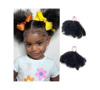 Coiffure Lot de 2 chignons synthétiques afro bouffants for enfants, postiche torsadé bouclé et crépu avec élastique for cheveux for filles Utilisation quotidienne