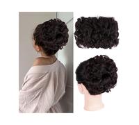 Coiffure Postiche queue de cheval synthétique à clip, chignon ondulé et décoiffé, for femmes noires Utilisation quotidienne(2T33#)