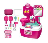 Coiffure Set Jouet - Coffret Beauté DIY Complet 3-8 Ans | Inclut Sèche-Cheveux, Fer Frisant Accessoires Maquillage | Pour Petites Filles Garçons Jeu Rôle Coiffeur , 17,5x11,9x25,4cm PP