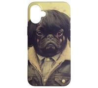 Coiffure Vintage Carlin et Chien drôle de Mode Coque pour iPhone 16 Plus