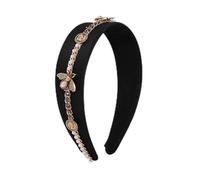 Coiffures for femmes, bijoux de cheveux, diadèmes de couronne for femmes, bandeaux d'abeille for femmes, bandeau en cristal de strass baroque, perle simulée, large bande de cheveux, couronne de fleurs