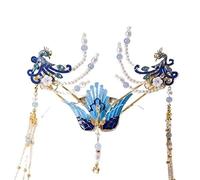 Coiffures for femmes, bijoux de cheveux, diadèmes de couronne for femmes, coiffure de style ancien, accessoires de cheveux chinois, épingle à cheveux traditionnelle de mariée, perles, pompon, couronne
