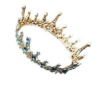 Coiffures for femmes, bijoux de cheveux, diadèmes de couronne for femmes, couronne de mariage en cristal bleu, diadèmes royaux, rose, rouge, noir, diadème rond, accessoires de bijoux de cheveux de mar