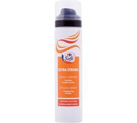 Coiffures sculptées toute la journée avec CARREFOUR SOFT Spray Coiffant Fixation Extra Forte, format 75 ml pratique et malin - Lot de 4