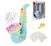 Coikes Saxophone Jouet pour Enfants Saxophone 8 Notes en Plastique avec Instruments de Musique de Musique Jouet éducatif précoce Portable Trompette pour Enfants Bébé Garçons Filles (Bleu)