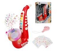 Coikes Saxophone Jouet pour Enfants Saxophone 8 Notes en Plastique avec Instruments de Musique de Musique Jouet éducatif précoce Portable Trompette pour Enfants Bébé Garçons Filles (Rouge)