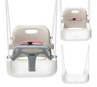 COIL Balançoire d'extérieur 3 en 1 - Balançoire réglable - Dossier inclus - Siège convertible - Beige