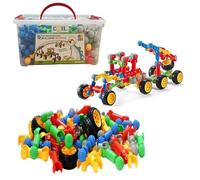 COIL Blocs de construction, blocs de connexion, jouets éducatifs, jouets de construction, pour enfants à partir de 3 ans, véhicules (170 éléments)