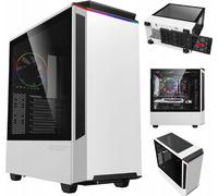 COIL Boîtier PC, Paladin T801,Mid-Tower ATX, verre trempé, ventilateur ARGB 12cm Rainbow, blanc