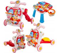 COIL Chariot De Marche Bébé 5-en-1 Aide À La Marche, Trotteur Bébé Jouet Éducatif Avec Musique Et Lumière, Hauteur Réglable - Aide À La Marche Bébé - Apprendre À Marcher Bébé Couleur Rose