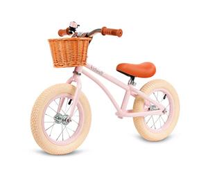 COIL Draisienne pour Enfants Dès 1 an - Vélo d'apprentissage avec Guidon Et Selle Ajustables, Cadre en Acier Ultra-Léger, Pneus À Air 12 Pouces, Inclus Cloche Et Panier en Osier, Parfait (Rose)