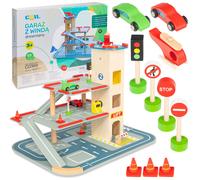 COIL Garage Garage à étages Garage en bois Ascenseur Voiture Garage en bois Enfants Jouets en bois + accessoires
