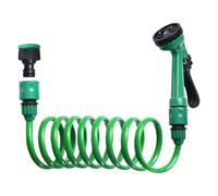 Coil Garden Hose - Water Hose Expandable With Spray Nozzle | 5 Watering Modes Irrigation System | Lightweight Ergonomic Sprayer For Boats RV House Cleaning Yard Car Wash